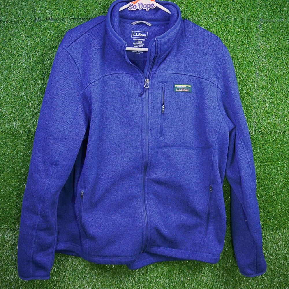 L L Bean Fleece Jacket - Navy Blue‎ - Men’s Size L Reg